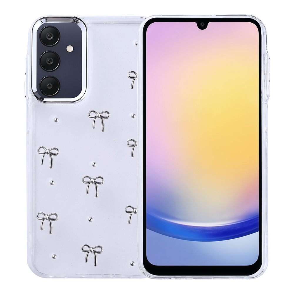 Galaxy A25 Kılıf Airbag Tasarımlı Simli Şeffaf Kutup Kapak