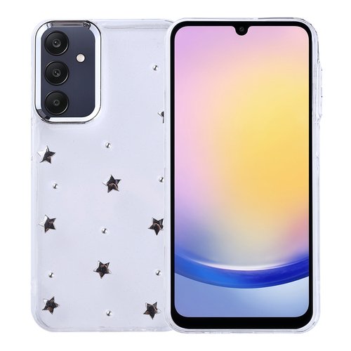 Galaxy A25 Kılıf Airbag Tasarımlı Simli Şeffaf Kutup Kapak