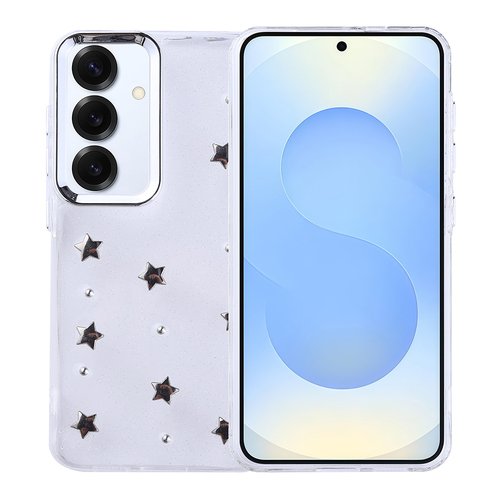 Galaxy S24 Plus Kılıf Airbag Tasarımlı Simli Şeffaf Kutup Kapak