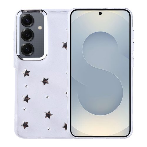 Galaxy S25 Kılıf Airbag Tasarımlı Simli Şeffaf Kutup Kapak