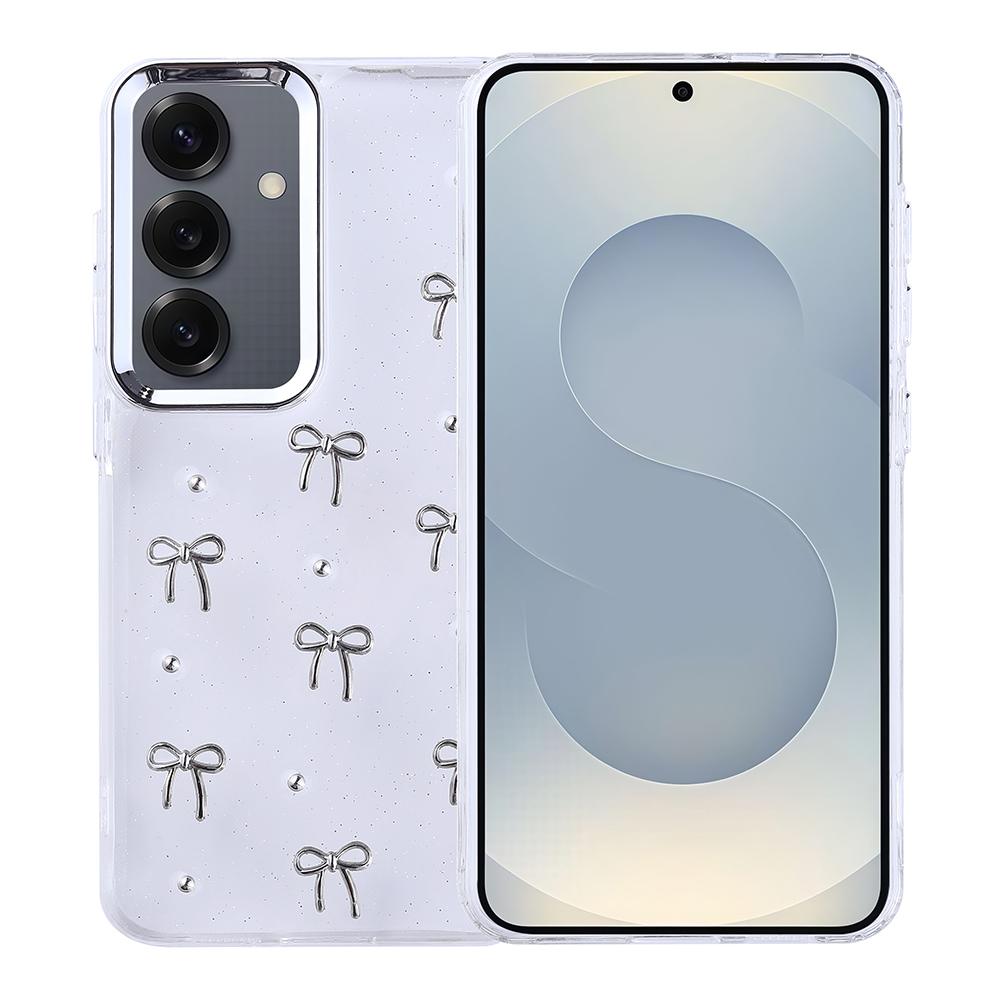 Galaxy S25 Kılıf Airbag Tasarımlı Simli Şeffaf Kutup Kapak