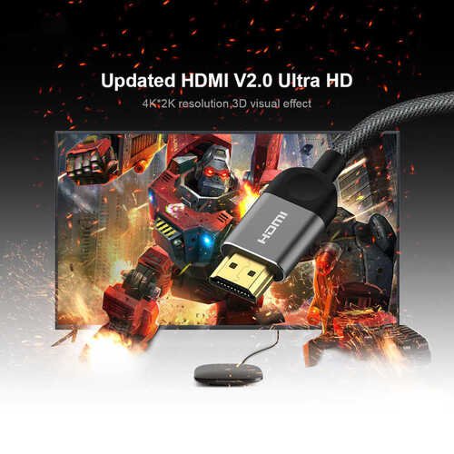 Qgeem QG-AV14 4K HDMI Kablo 50 cm 18 Gbps HDMI 2.0 Görüntü Aktarım Kablosu