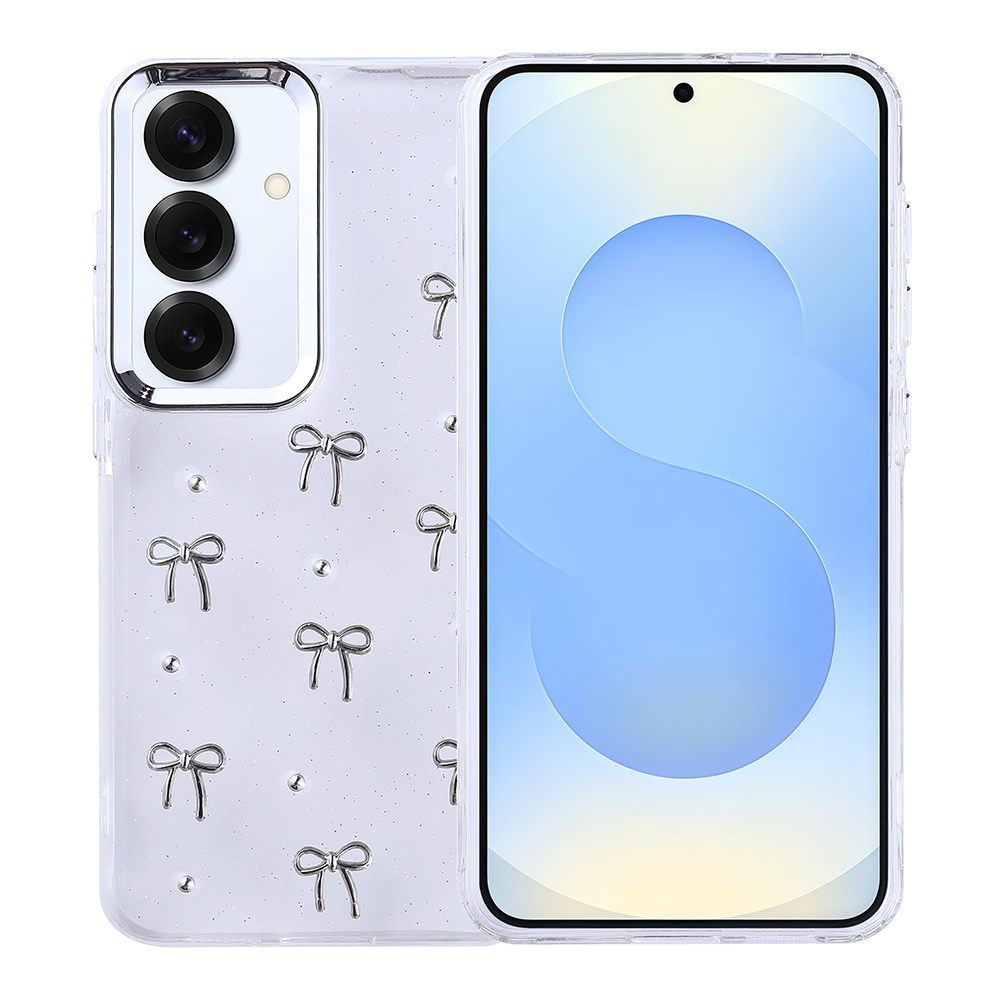 Galaxy S25 Plus Kılıf Airbag Tasarımlı Simli Şeffaf Kutup Kapak