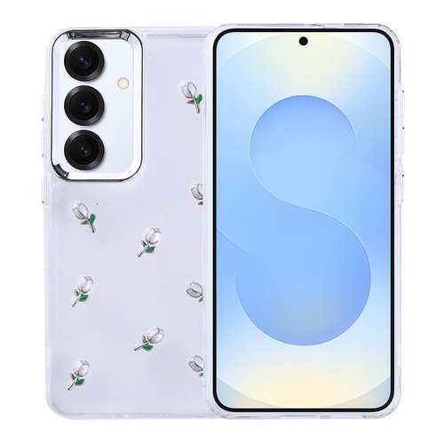 Galaxy S25 Plus Kılıf Airbag Tasarımlı Simli Şeffaf Kutup Kapak