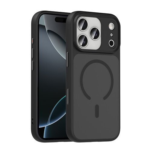 iPhone 17 Pro Kılıf Mat Arka Yüzey Wireless Şarj Özellikli Flet Magsafe Kapak