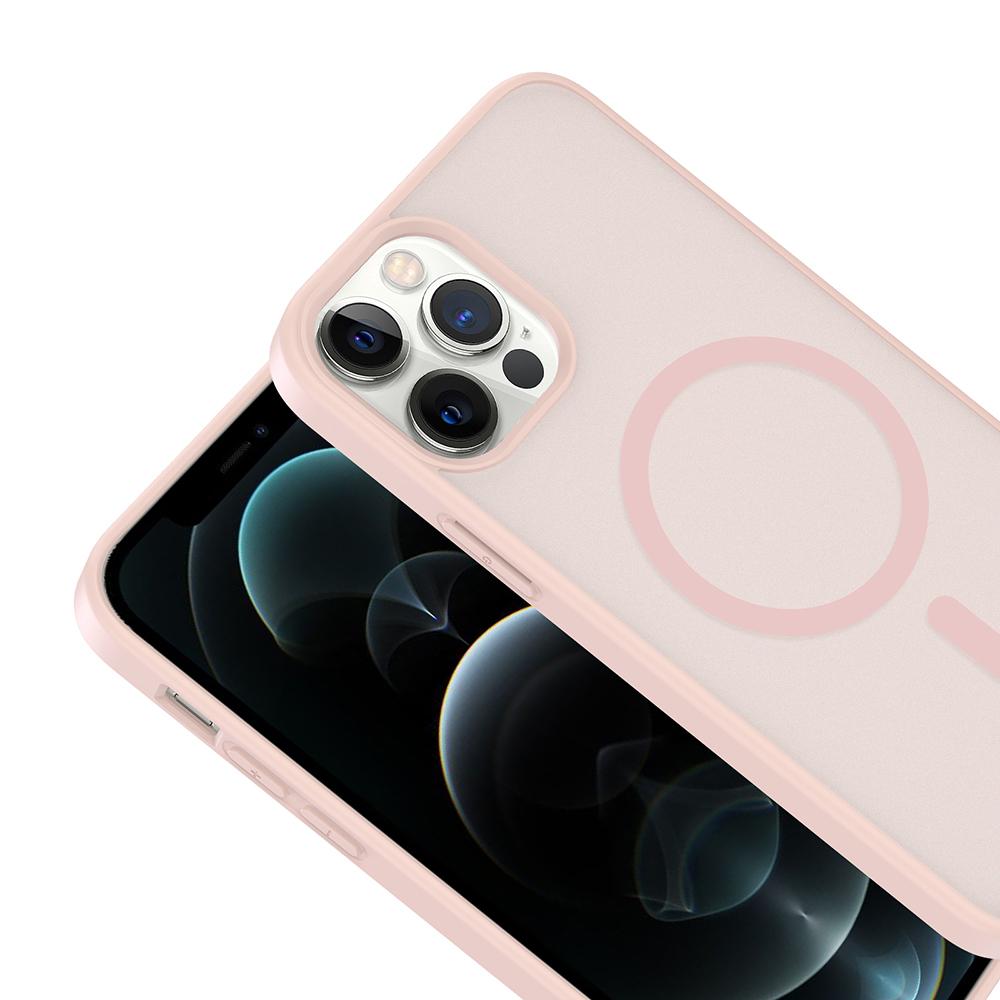 iPhone 12 Pro Kılıf Magsafe Şarj Özellikli Mat Tasarım Lüx Babet Kapak