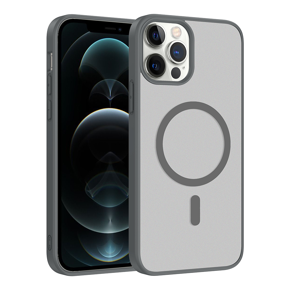 iPhone 12 Pro Kılıf Magsafe Şarj Özellikli Mat Tasarım Lüx Babet Kapak