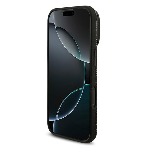 Apple iPhone 16 Pro Max Kılıf Lacoste Orjinal Lisanslı M-safe Şarj Özellikli Standlı PU Deri Karışık Monogram Desenli Kapak