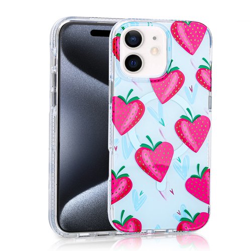 iPhone 12 Kılıf Magsafe Şarj Özellikli Desenli Lüx Kapak