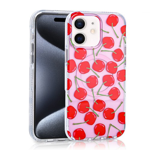 iPhone 12 Kılıf Magsafe Şarj Özellikli Desenli Lüx Kapak