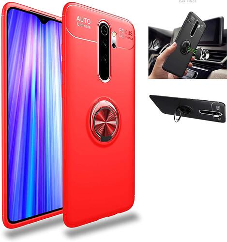 Redmi Note 8 Pro Yüzüklü Standlı Manyetik Kamera Korumalı Kılıf