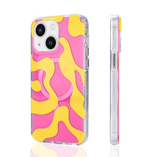 iPhone 13 Kılıf Magsafe Şarj Özellikli Desenli Lüx Kapak