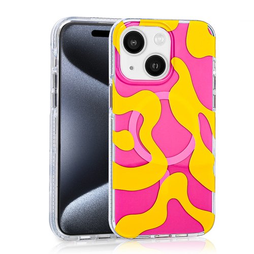 iPhone 13 Kılıf Magsafe Şarj Özellikli Desenli Lüx Kapak