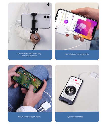 Wiwu LT-01 Pro Lightning ve 3.5mm Kulaklık Girişli Ses Adaptörü