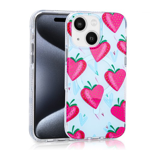 iPhone 14 Kılıf Magsafe Şarj Özellikli Desenli Lüx Kapak