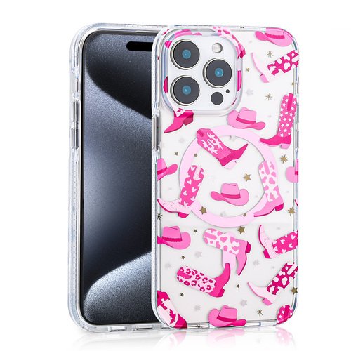 iPhone 14 Pro Max Kılıf Magsafe Şarj Özellikli Desenli Lüx Kapak