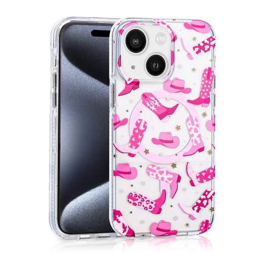 iPhone 15 Kılıf Magsafe Şarj Özellikli Desenli Lüx Kapak