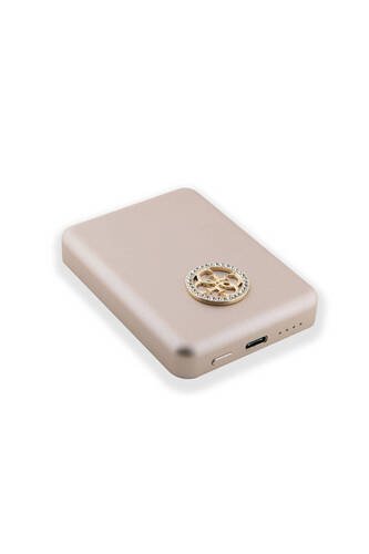 Lisanslı Magsafe Şarj Özellikli Taşlı 4G Logolu Powerbank 3000mAh 5W Gold