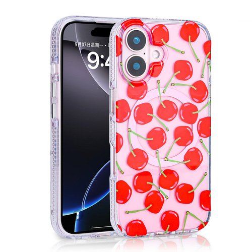 iPhone 16 Kılıf Magsafe Şarj Özellikli Desenli Lüx Kapak