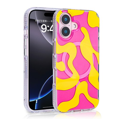 iPhone 16 Kılıf Magsafe Şarj Özellikli Desenli Lüx Kapak