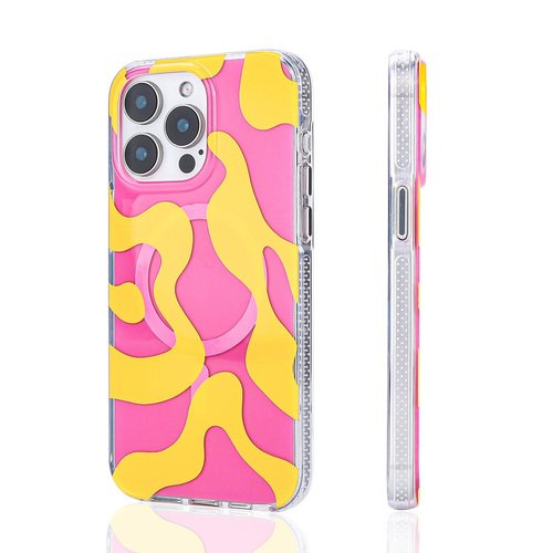 iPhone 16 Pro Max Kılıf Magsafe Şarj Özellikli Desenli Lüx Kapak