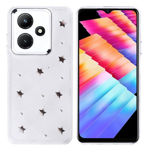 İnfinix Hot 30i Kılıf Airbag Tasarımlı Simli Şeffaf Kutup Kapak