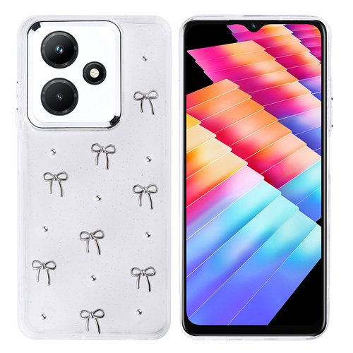 İnfinix Hot 30i Kılıf Airbag Tasarımlı Simli Şeffaf Kutup Kapak