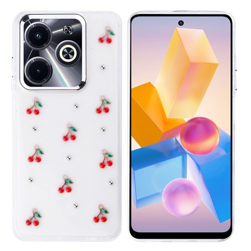 İnfinix Hot 40i Kılıf Airbag Tasarımlı Simli Şeffaf Kutup Kapak