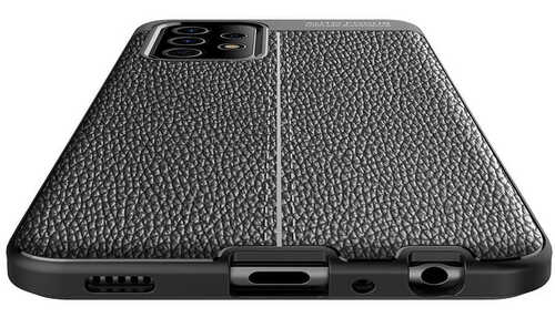 Galaxy A52 Kılıf Deri Desenli Kamera Korumalı Silikon