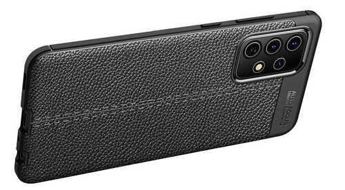 Galaxy A52 Kılıf Deri Desenli Kamera Korumalı Silikon