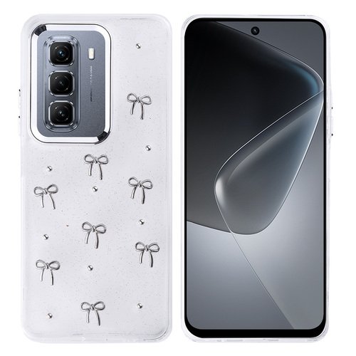 İnfinix Hot 50 4G Kılıf Airbag Tasarımlı Simli Şeffaf Kutup Kapak