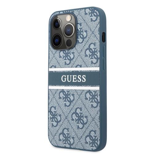 Apple iPhone 14 Pro Kılıf GUESS PU Deri Çizgili Logo Dizaynlı Kapak