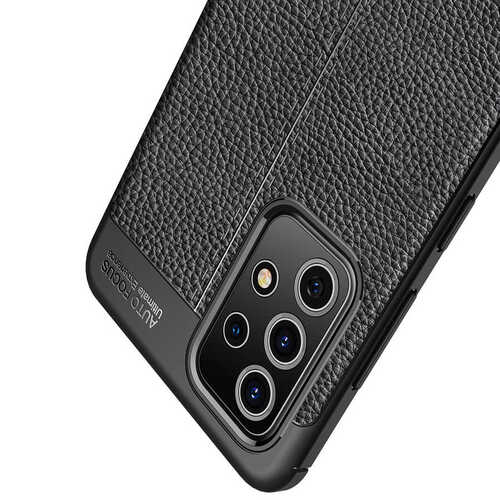 Galaxy A72 Kılıf Deri Desenli Kamera Korumalı Silikon