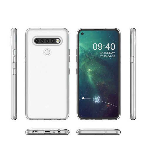 LG K61 Kılıf İnce Esnek Sararmaz Tamamen Şeffaf Süper Silikon