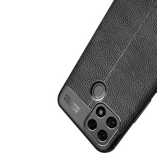 Oppo A15 Kılıf Deri Desenli Kamera Korumalı Silikon