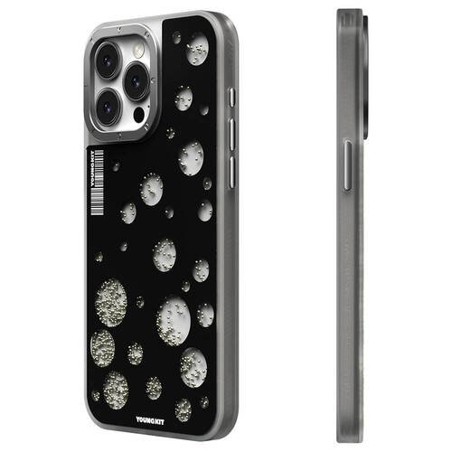 Apple iPhone 15 Pro Kılıf Magsafe Şarj Özellikli Youngkit Quicksand Beads Serisi Kapak