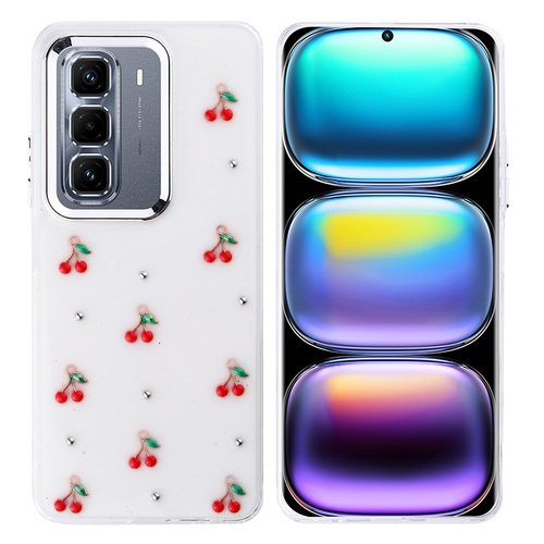 İnfinix Hot 50 Pro Plus 4G Kılıf Airbag Tasarımlı Simli Şeffaf Kutup Kapak