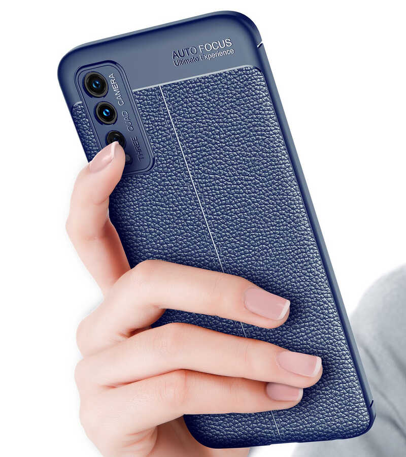 Vivo Y11S Kılıf Deri Desenli Kamera Korumalı Silikon