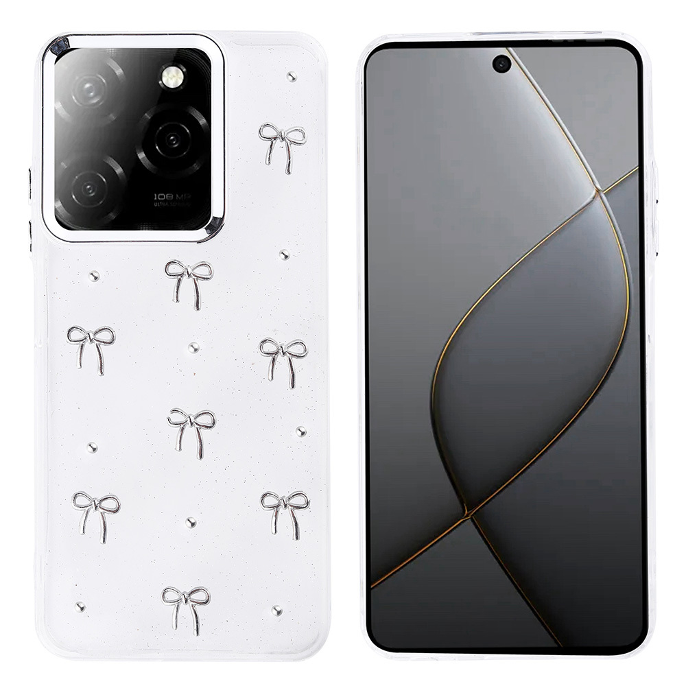 İnfinix Hot 40 Kılıf Airbag Tasarımlı Simli Şeffaf Kutup Kapak