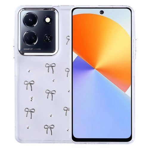 İnfinix Note 30 4G Kılıf Airbag Tasarımlı Simli Şeffaf Kutup Kapak