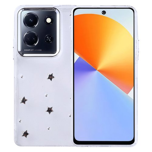 İnfinix Note 30 4G Kılıf Airbag Tasarımlı Simli Şeffaf Kutup Kapak