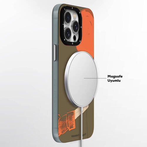 Apple iPhone 14 Pro Max Kılıf Magsafe Şarj Özellikli Youngkit Orange Serisi Flying Balloon Kapak