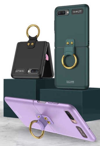 Galaxy Z Flip Kılıf Yüzüklü Stand Mat Lüx