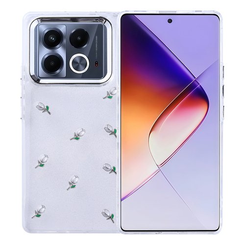 İnfinix Note 40 Pro Kılıf Airbag Tasarımlı Simli Şeffaf Kutup Kapak