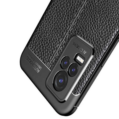 Vivo V21E Kılıf Deri Desenli Kamera Korumalı Silikon