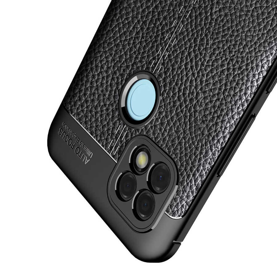Realme C25 Kılıf Deri Desenli Kamera Korumalı Silikon