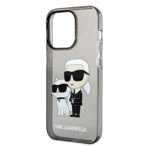 Apple iPhone 14 Pro Max Kılıf Karl Lagerfeld Transparan Simli K&C Dizayn Kapak