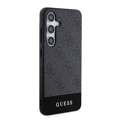 Galaxy S24 Kılıf Guess Orjinal Lisanslı PU Deri Şerit Logo Dizaynlı Kapak