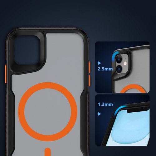 iPhone 11 Kılıf Magsafe Şarj Özellikli Renkli Kenar Airbag Şeritli Lüx Kapak