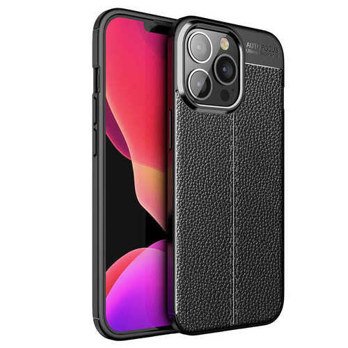 iPhone 13 Pro Max Kılıf Deri Desenli Kamera Korumalı Silikon
